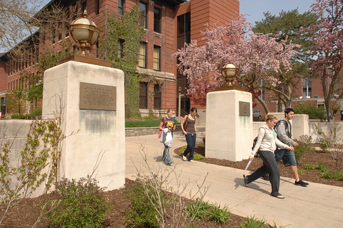 Students walking on ISU Quad.