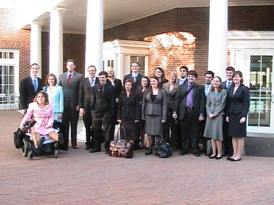 Group of students posing at the Forensics Association National Championship.