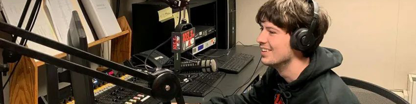 Student Logan Moeller at WZND